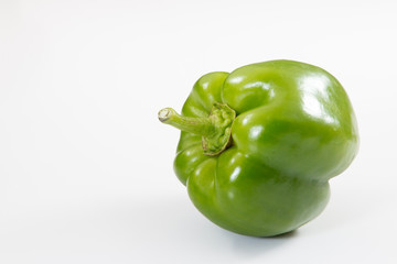 Wall Mural - Green Bell Pepper on a white background.