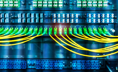 fiber optic cablel connect to communication distribution point