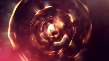 Wall Mural - 3d rendering background of glowing particles with depth of field, bokeh. microworld or sci-fi theme.