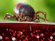 3d rendered illustration showing the sting of a tick penetrating a human artery