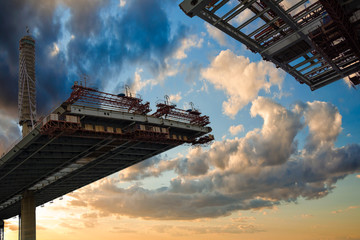 construction bridge crossing