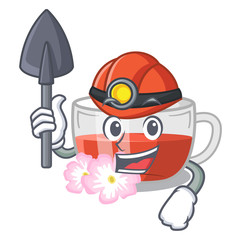 Poster - Miner rosehip tea isolated with the cartoon