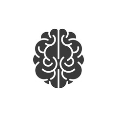 Poster - Brain icon template black color editable. Brain symbol style vector sign isolated on white background. Simple logo vector illustration for graphic and web design.