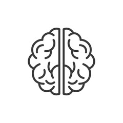 Poster - Brain icon template black color editable. Brain symbol style vector sign isolated on white background. Simple logo vector illustration for graphic and web design.