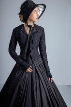 Victorian Woman In Black Outfit