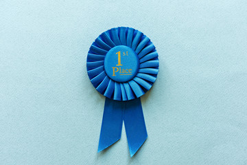 Wall Mural - champion or winners 1st place blue rosette