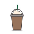 Coffee frappe with whipped cream vector