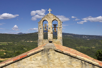 Wall Mural - Church bells in Suzette France Provence with view on mountains