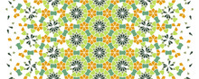 Arabesque Islamic Vector Seamless Pattern. Geometric Halftone Texture With Color Green Tile Disintegration Or Breaking