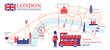London, England Travel and Tourist Attraction Map