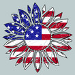 USA flag in sunflower, 4th of july, patriotic, fourth of july, america, us
