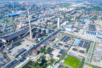 Canvas Print - aerial view of petrochemical plant