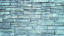 Brick Blue Block Wall Texture Background.