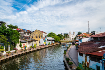 Poster - 2019 May 8th, Malaysia, Melaka - View of the building and architecture in the city at the day time.