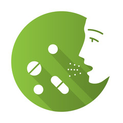 Sticker - Drug allergies flat design long shadow glyph icon