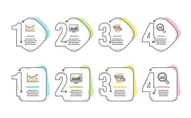 Wall Mural - infochart, cashback card and statistics icons simple set. data analysis sign. stock exchange, money 