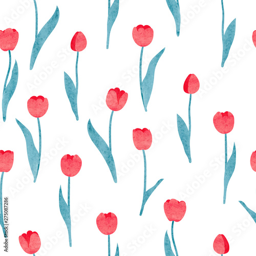 Seamless watercolor floral ...