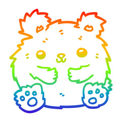 rainbow gradient line drawing cute cartoon bear