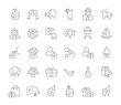 © M.Style - Set Vector Line Icons of Birthday