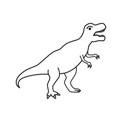 Wall Mural - Dinosaur T-Rex vector silhouette. Tyrannosaurus black contour silhouette isolated