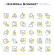 Set Vector Line Icons of Educational Technology