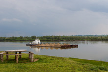 Sand Barge On The River