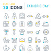 © M.Style - Set Vector Line Icons of Father's Day