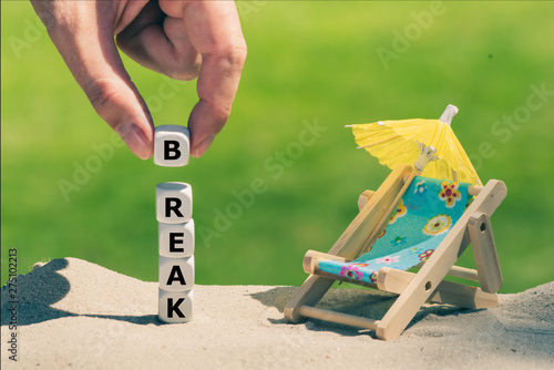 Concept For The Summer Break Dice Form The Word Break