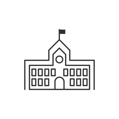 Leinwandbilder - School Building icon template black color editable. School Building symbol style vector sign isolated on white background. Simple logo vector illustration for graphic and web design.