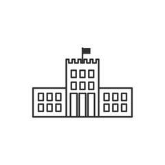 Leinwandbilder - School Building icon template black color editable. School Building symbol style vector sign isolated on white background. Simple logo vector illustration for graphic and web design.