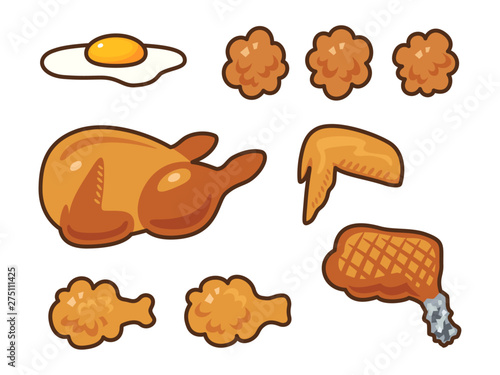 鶏肉料理のイラストセット 線あり Buy This Stock Vector And Explore Similar Vectors At Adobe Stock Adobe Stock