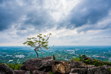 Canvas Print - Aerial view. Landscape from the top of mountain