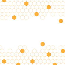 Yellow Hexagon Hive Honeycomb Abstract Vector Background Illustration.