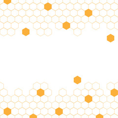 Poster - Yellow hexagon hive honeycomb abstract vector background illustration.