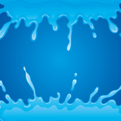 Poster - Water splash and drops on blue background.