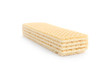 Delicious crispy wafer on white background. Sweet food
