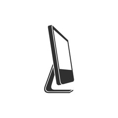 Leinwandbilder - Computer monitor icon template black color editable. Flat PC style vector sign isolated on white background. Simple logo vector illustration for graphic and web design.