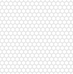 Wall Mural - Hexagon seamless pattern. Black honeycomb on white background. Golf texture.