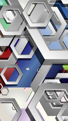 Abstract geometric background with hexagon jewels color compositions. Vector illustration