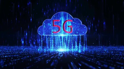 Wall Mural - 5g symbol digital background.5g cloud computing.5g communication.5g network