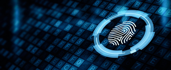 Wall Mural - fingerprint scan security access with biometrics identification