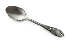 Top View Of Old Silver Tea Spoon