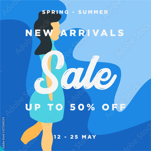 Blue Spring Summer Woman Clothing Collection Big Sale Poster