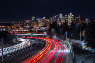 Traffic in City at night