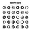 © 32 pixels - Gear wheels set. Retro vintage cogwheels collection. Industrial icons. Vector illustration