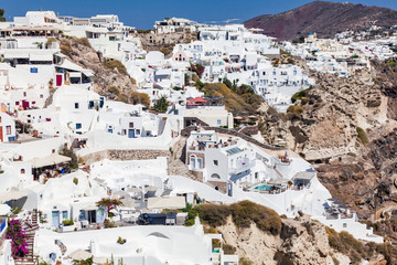 traditional white houses in Santorini, Cyclades islands Greece - amazing travel destination