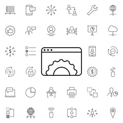 web site settings icon. Universal set of business for website design and development, app development