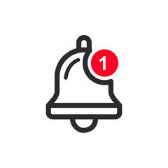 Poster - Message notification bell icon template black color editable. notification symbol vector sign isolated on white background. Simple logo vector illustration for graphic and web design.