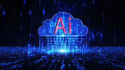 Wall Mural - ai(artificial intelligence) concept.cloud computing