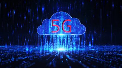 Wall Mural - 5g symbol digital background.5g cloud computing.5g communication.5g network